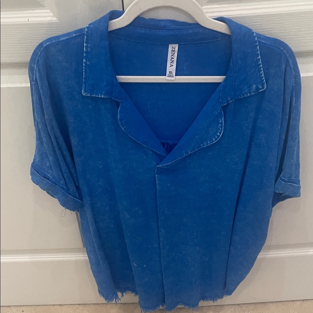Vibrant Blue Button Down Shirt never worn